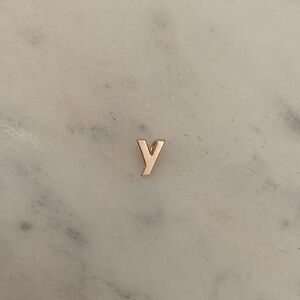 14k Gold initial Y charm